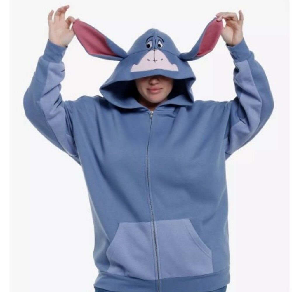 Disney Winnie The Pooh Eeyore Hoodie With Ears And Tail Plus Size 2XL NEW!